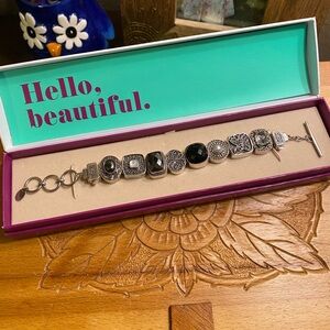 Lori Bonn Uptown Girl Sterling Silver Charm Bracelet 6.5-8 inches